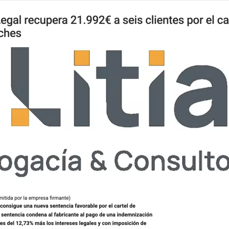 Publicación en EuropaPress Litia Legal